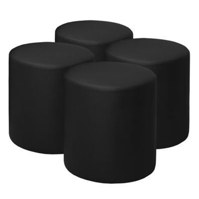 Regency Logan Round Vinyl Ottoman, 4-Pack