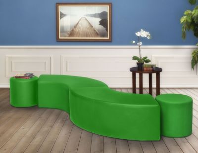 Image showing  Aurora Curved Vinyl Ottoman (Set of 2)
