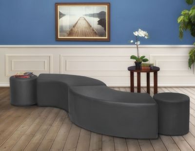 Image showing  Aurora Curved Vinyl Ottoman (Set of 2)