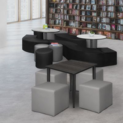 Image showing  Aurora Curved Vinyl Ottoman (Set of 4)