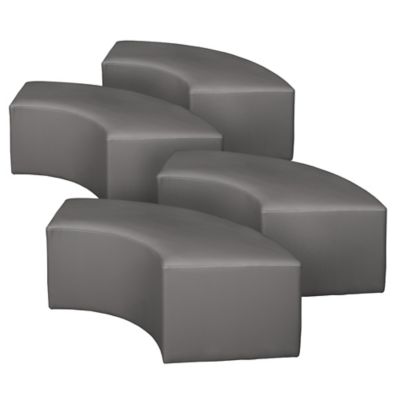Regency Aurora Curved Vinyl Ottoman (Set of 4)