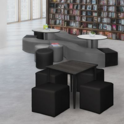 Image showing  Aurora Curved Vinyl Ottoman (Set of 4)