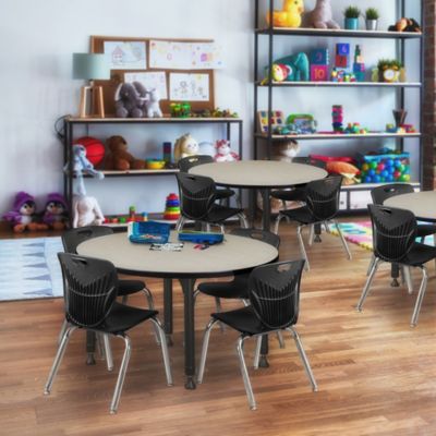 Image showing  Kee Round Height-Adjustable Classroom Activity Table, 42 in.