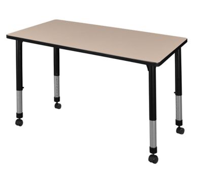 Regency Kee Height-Adjustable Mobile Classroom Activity Table, 48 in. x 30 in.