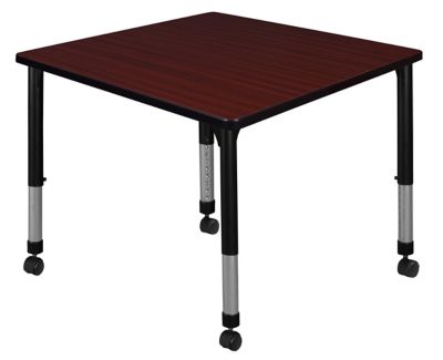Regency Kee Square Height-Adjustable Mobile Classroom Activity Table, 36 in.