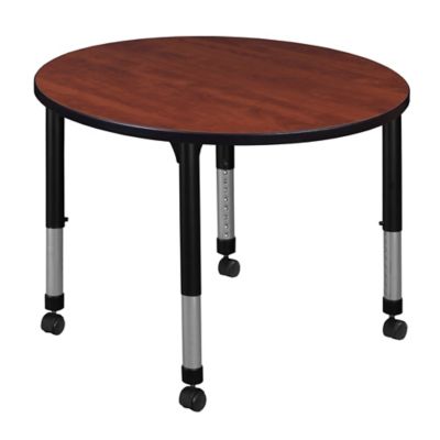 Regency Kee Round Height-Adjustable Mobile Classroom Activity Table, 36 in.