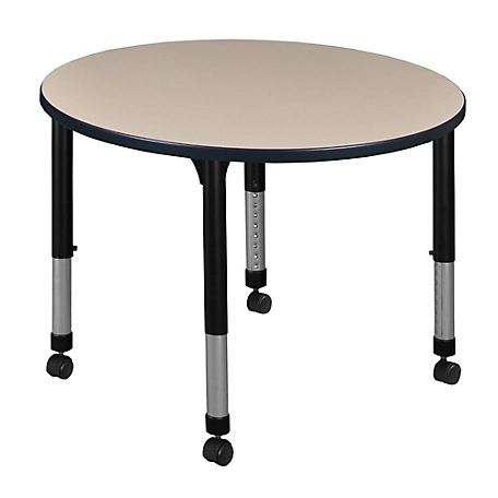 Regency Kee 42 in. Round Height Adjustable Mobile Classroom Activity Table