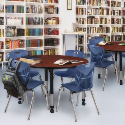 Image showing  Kee Round Height-Adjustable Mobile Classroom Activity Table, 48 in.