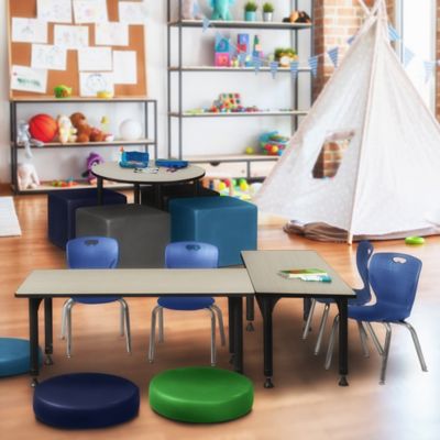 Image showing  Kee Adjustable Classroom Table with 2 Andy 12 in. Chairs, 48 in. x 24 in., Blue