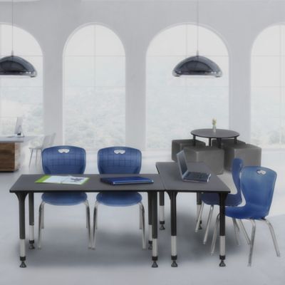 Image showing  Kee Adjustable Classroom Table with 2 Andy 18 in. Chairs, 48 in. x 30 in., Blue