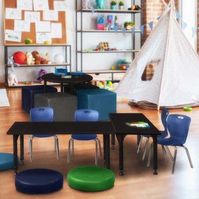 Image showing  Kee Adjustable Classroom Table with 2 Andy 12 in. Chairs, 48 in. x 30 in., Blue