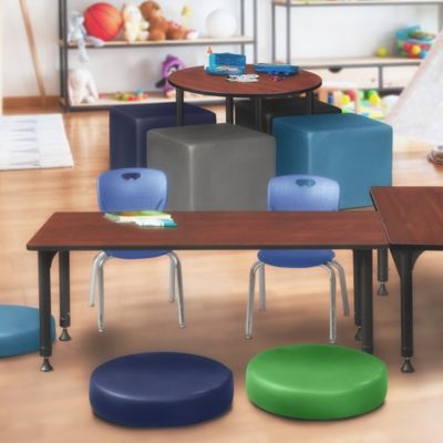 Image showing  Kee Adjustable Classroom Table with 2 Andy 12 in. Chairs, 66 in. x 24 in., Blue