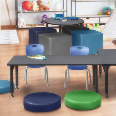 Image showing  Kee Adjustable Classroom Table with 2 Andy 12 in. Chairs, 72 in. x 30 in., Blue