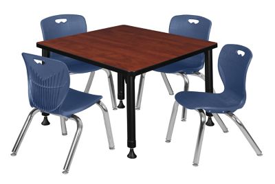 Image showing  Kee Square Adjustable Classroom Table with 4 Andy 12 in. Chairs, 30 in., Blue