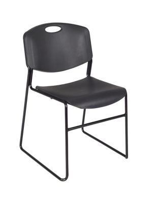 Image showing 4 th Regency Kee Square Adjustable Classroom Table with 4 Zeng Stack Chairs, 30 in., Black