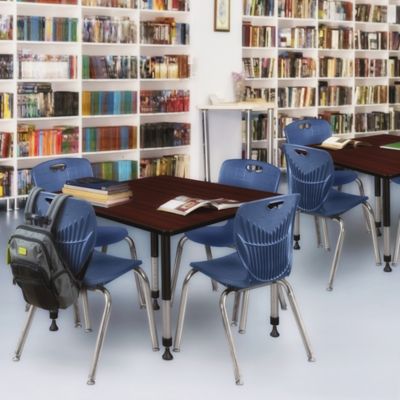 Image showing 1 th Regency Kee Square Adjustable Classroom Table with 4 Andy 18 in. Chairs, 48 in., Blue