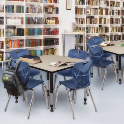 Image showing  Kee Square Adjustable Classroom Table with 4 Andy 18 in. Chairs, 48 in., Blue
