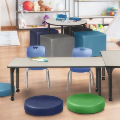 Image showing  Kee Mobile Adjustable Classroom Table with 2 Andy 12 in. Chairs, 72 in. x 24 in., Blue
