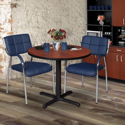 Image showing  Cain Small Round X-Base Breakroom Table, 30 in.