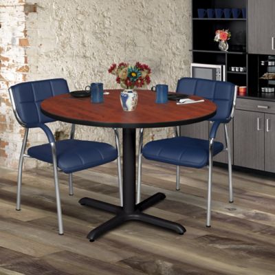 Image showing  Cain Large Round X-Base Breakroom Table, 48 in.