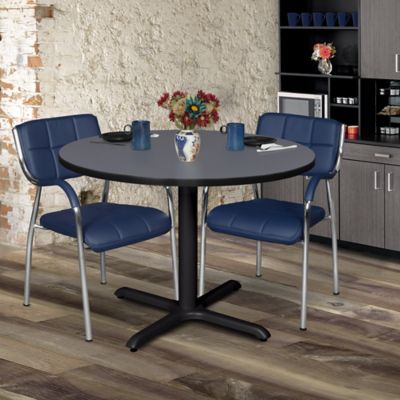 Image showing  Cain Large Round X-Base Breakroom Table, 48 in.