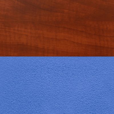 Image showing  Cain Square X-Base Breakroom Table with 4 M Stack Chairs, 48 in., Blue