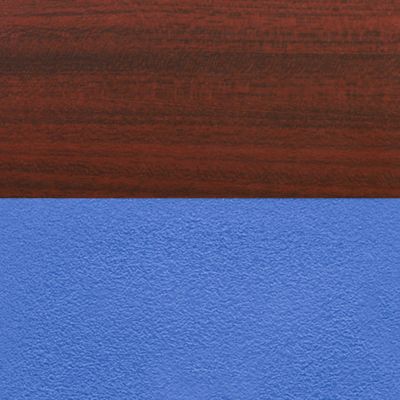 Image showing  Cain Round X-Base Breakroom Table with 4 M Stack Chairs, 48 in., Blue