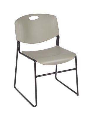 Image showing  Kobe Square X-Base Breakroom Table with 4 Zeng Stack Chairs, 30 in., Gray