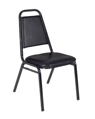 Image showing  Kobe Round X-Base Breakroom Table with 4 Restaurant Stack Chairs, 42 in.