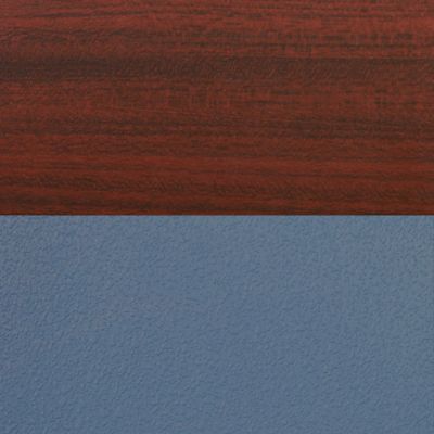 Image showing  Kobe 48 in. Square Breakroom Table, X-Base & 4  Blue Zeng Stack Chairs