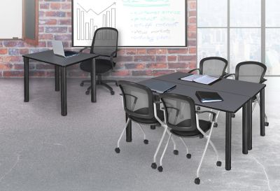 Image showing  Kee Small Square Breakroom Table, 30 in., Black