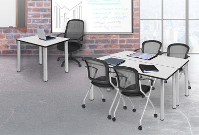 Image showing  Kee Medium Square Breakroom Table, 36 in., Chrome