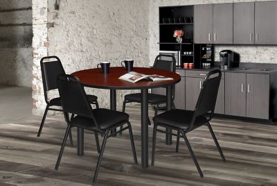 Image showing  Kee Medium Round Breakroom Table, 36 in., Black