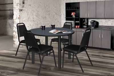 Image showing  Kee Medium Round Breakroom Table, 36 in., Black