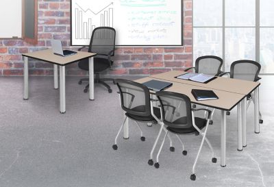 Image showing  Kee Medium Square Breakroom Table, 42 in., Chrome