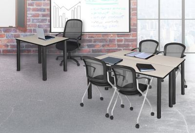 Image showing  Kee Medium Square Breakroom Table, 42 in., Black