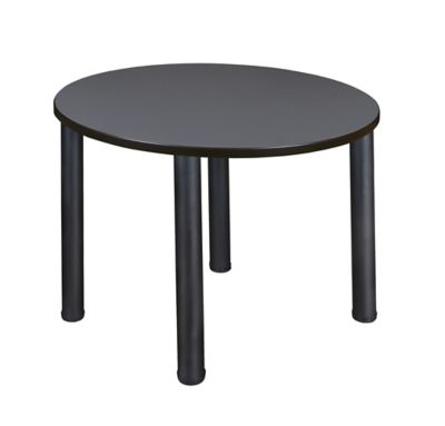 Regency Kee Medium Round Breakroom Table, 42 in., Black