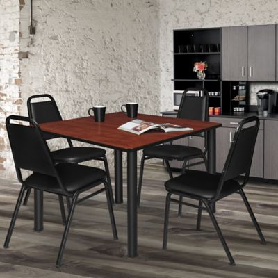 Image showing  Kee Large Square Breakroom Table, 48 in., Black