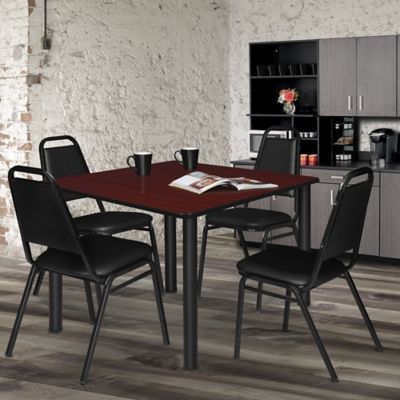 Image showing  Kee Large Square Breakroom Table, 48 in., Black