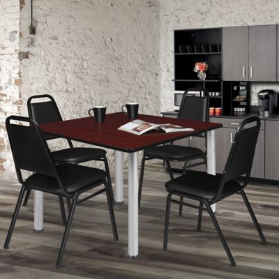 Image showing 1 th Regency Kee Large Square Breakroom Table, 48 in., Chrome
