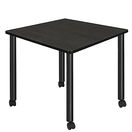 Regency Kee Medium 36 in. Square Breakroom Table Top, Black Mobile Legs