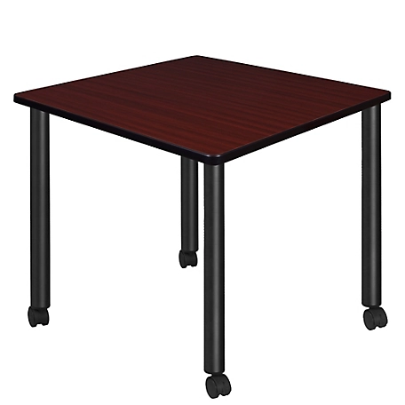 Regency Kee Medium 36 in. Square Breakroom Table Top, Black Mobile Legs