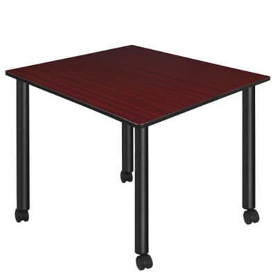 Regency Kee Large 48 in. Square Breakroom Table Top, Black Mobile Legs