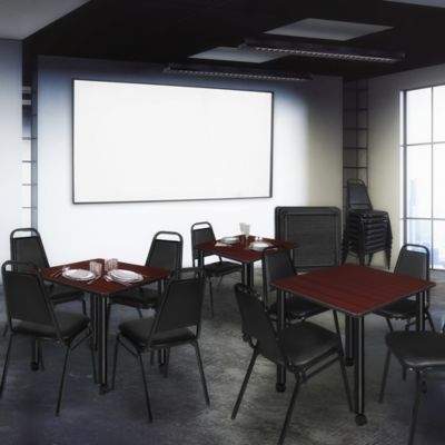 Image showing  Kee Large Square Mobile Breakroom Table, 48 in., Black