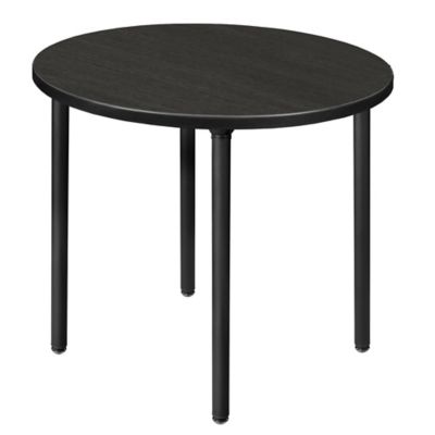 Regency Kee 30 in. Small Round Breakroom Table Top, Black Folding Legs