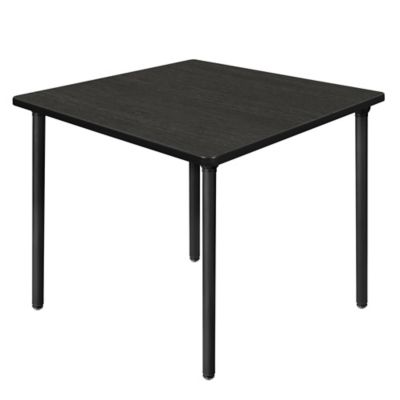 Regency Kee Medium Square Breakroom Table with Folding Legs, 42 in., Black