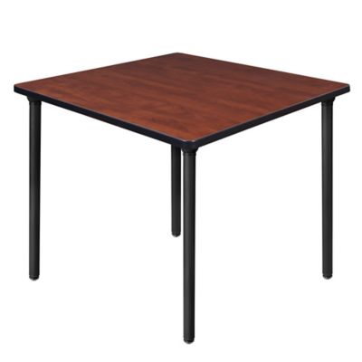 Regency Kee Medium Square Breakroom Table with Folding Legs, 42 in., Black