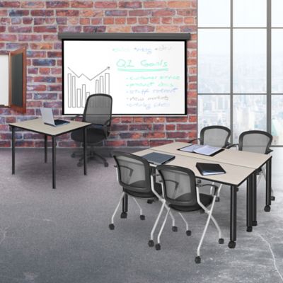 Image showing  Kee Medium Square Folding Leg Breakroom Table, 42 in., Black