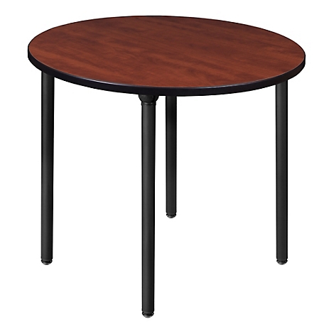 Regency Kee 42 in. Medium Round Breakroom Table Top, Black Folding Legs