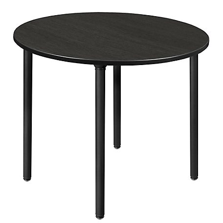 Regency Kee 48 in. Large Round Breakroom Table Top, Black Folding Legs